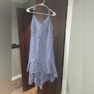 City Chic size L (20) blue and white striped Hi- low corset dress